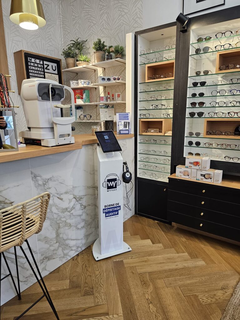 test auditif en magasin sur borne